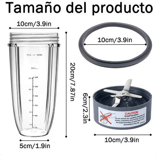 ` Vasos Nutribullet De 32 Con Cuchilla Original