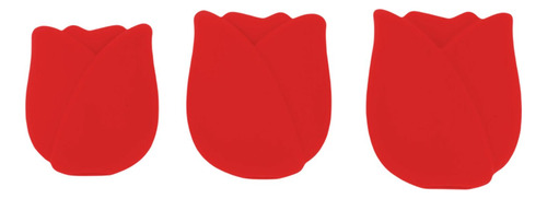 3 Fundas Portátiles De Silicona Para Brochas De Rojo