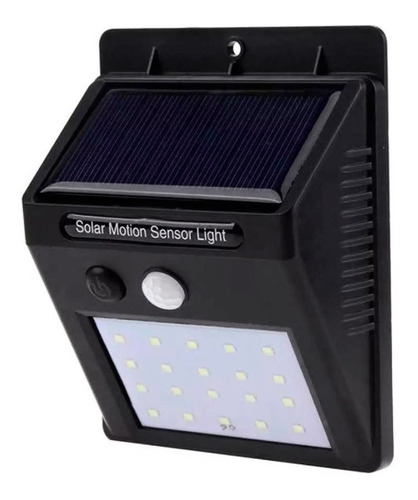 Luminária Solar Parede 20 Leds Sensor Movimento Fotocélula