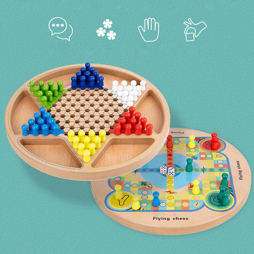 2 En 1 Halma Juego De Mesa Educativo De Damas Chinas Estilo1