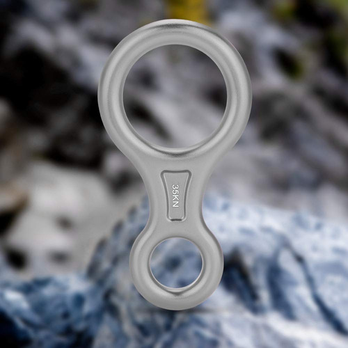 Alomejor Escalada Rappel Safety 35kn Monta?ismo Escalada Figura 8 Cuerda Descensor Anillo(gris) Herramienta De Escalada