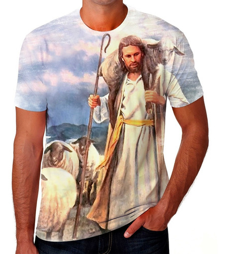Camisa Camiseta Jesus Pastor De Ovelhas Personalizada Top 05