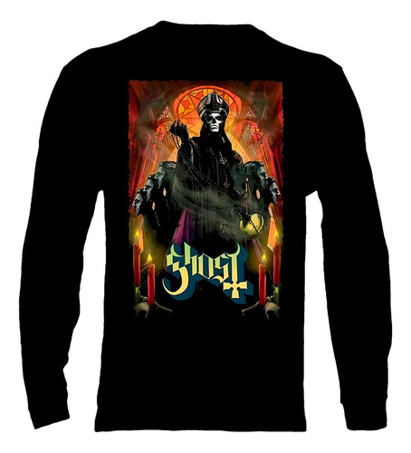 Polera Manga Larga Ghost Ver 01 - Vale Gamess - Rock