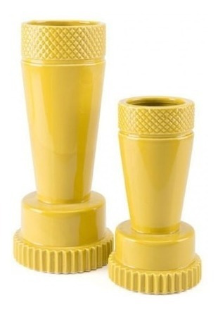Imagen 3 de 7 de Jarron Modelo Inca Grande - Amarillo Këssa Muebles.