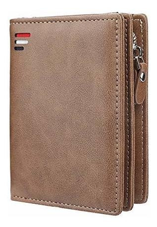 Lolytama Mens Wallet Moda De Cuero Zipper Bifold Hnnhp