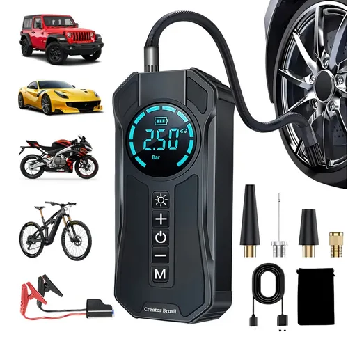 Auxiliar Partida Bateria Portátil Compressor Ar Emergência Creator Brasil