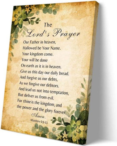 Lucitens The Lords Prayer Wall Art Mateo 6 9-13 Póster Con V