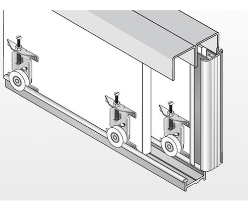 Imagen 3 de 7 de Rueda Dorada Kit Placard Integral Mueble Corredizo Cima