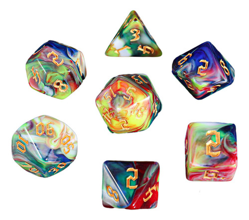 2 X 7 Uds Dados De Varias Caras Juegos De Cartas Juegos