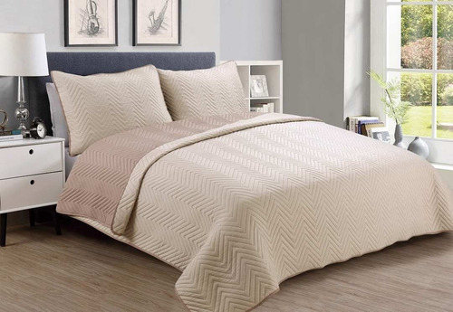 Imagen 2 de 8 de Cubrecama Cover King Size Reversible Suave Con Fundas Liso