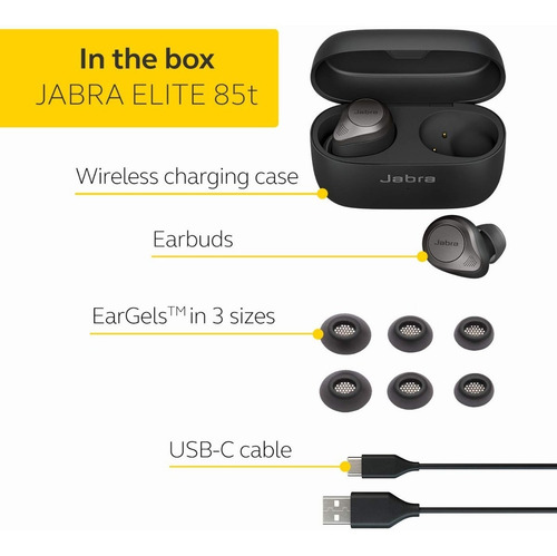 Imagen 7 de 7 de Auriculares Jabra Elite 85t Bluetooth Original Titanium Ipx4