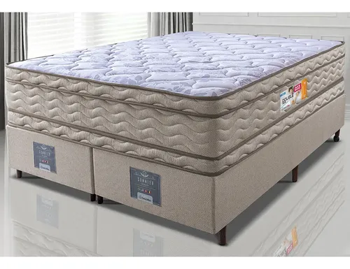 Cama Box King Colchão OrtoFirm + Box 193x203x71 Double Face Espum...