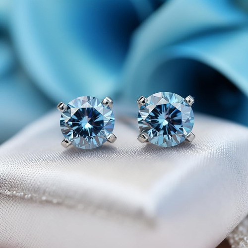 Aretes De Plata 925 Ley Solitario Moissanita Mujer Hombre