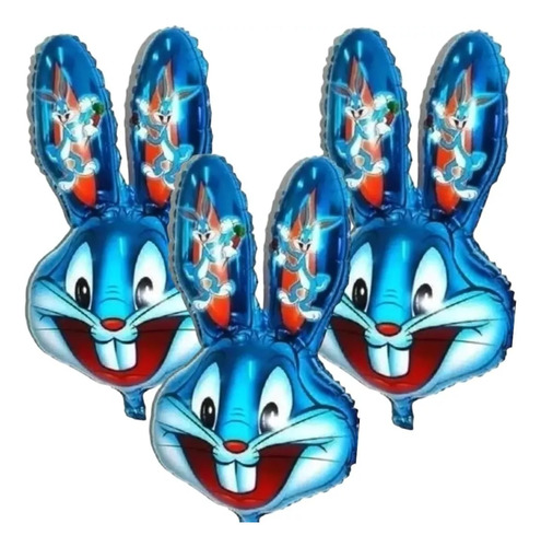 12 Globos Conejo De La Suerte Metálicos 80 Cm Niños Pascua