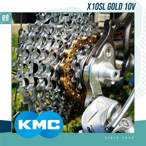 Cadena Bicicleta X10sl Gold 10v Titanio 257g - Racer