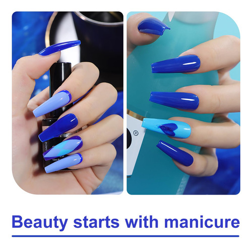 Beautilux Esmalte De Uñas De Gel Azul Real, 1 Esmalte De Gel