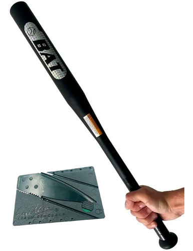 Imagen 1 de 10 de Bate Beisbol Aluminio Defensa + Navaja Tarjeta De Bolsillo
