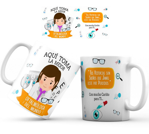 Mug Pocillo Profesión Regalo Oftalmologa Aquí Toma Taza