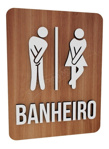 Imagem 1 de 3 de Placa Banheiro Unissex Boneco Hotel Shopping Lounge Bar