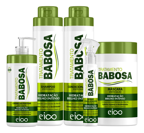 Eico Babosa Shampoo Condicionador Máscara Creme Finalizador