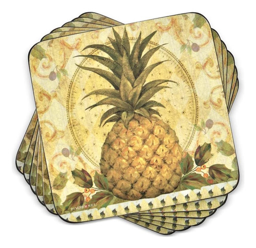 Pempernel Golden Coasters Juego De 6, 4 X 4, Respaldo De De