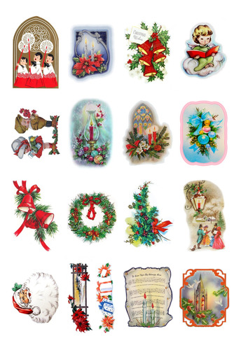 Collage Pack 10sheets A4 8 X12  Clasico Arbol Navidad Regalo