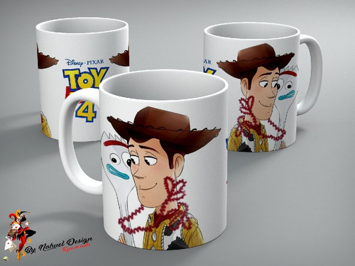 Taza De Ceramica Toy Story 4 Woody Y Forky Art