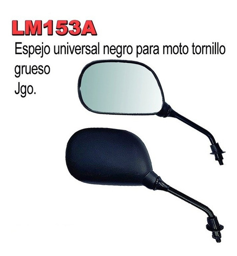 Par De Espejos Economico Para Motocicleta Negro Lm153