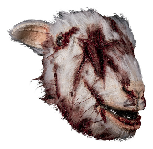 Máscara Cabra Sangrienta Animal Slashed Goat Halloween Color Blanco