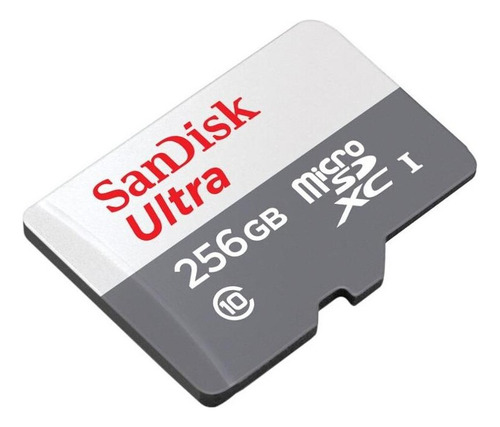 Cartão De Memória MicroSD 256Gb Sandisk Ultra Classe 10 Velocidade Até 100mb/s SDSQUNR-256G-GN6TA Com Adaptador SD microSDHC UHS-I