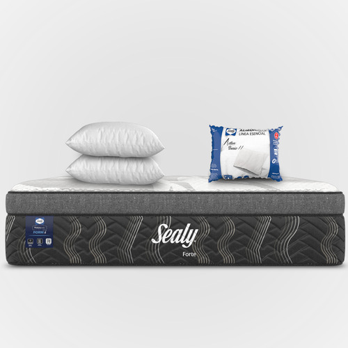 Colchón Sealy Matrimonial Forte + 2 Almohadas Esencial Activ