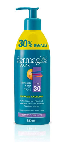 Dermaglos Protector Solar Fps 30 Emulsion 380ml Familiar