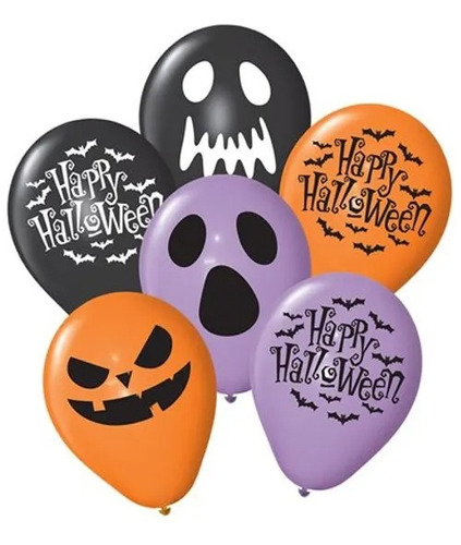 Bolsa De 25 Globos De Halloween De 9 Pulgadas