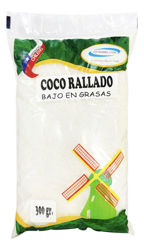 Coco Rallado Bajo En Grasas Sin Gluten 300gr - Extrumol