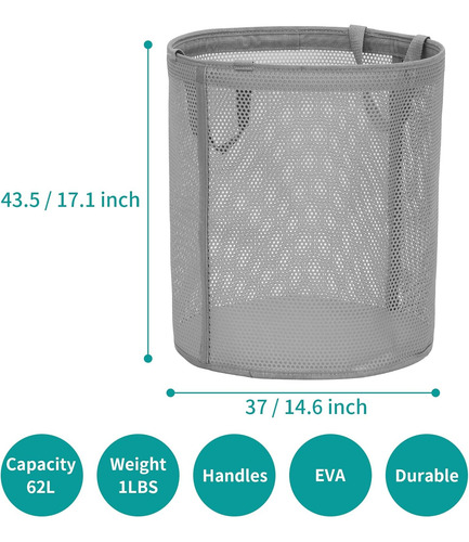 Cesta De Lavandería Con Asas, Cesta De Plástico Para Ropa Su