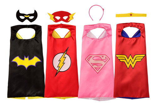 Set De Capas De Superhéroe Rubie's Dc Comics, 4 Capas Y 2 Má