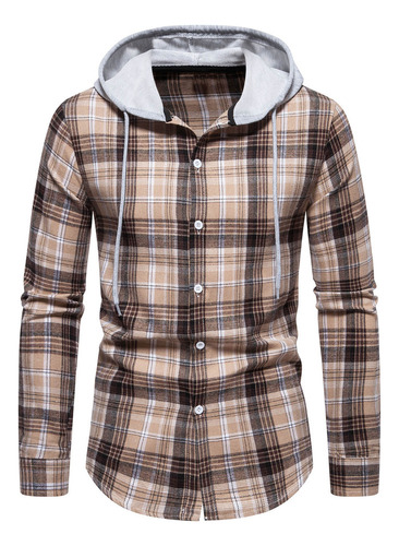 Camisa De Manga Larga Con Botones Suaves A Cuadros A Cuadros