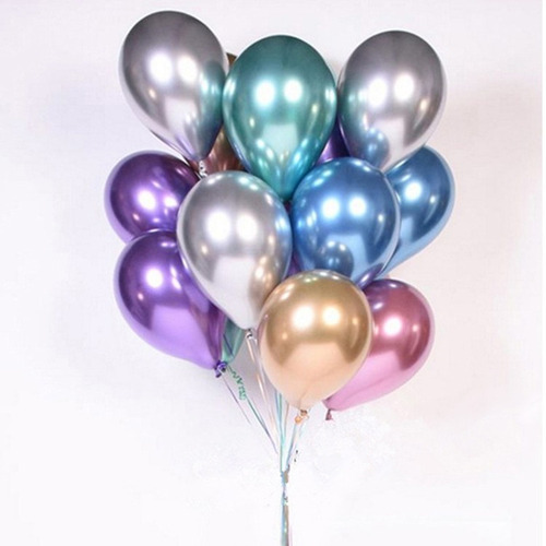 Imagen 3 de 5 de Globos Rosado Cromados X 25 Unidades R10 - Cotillón