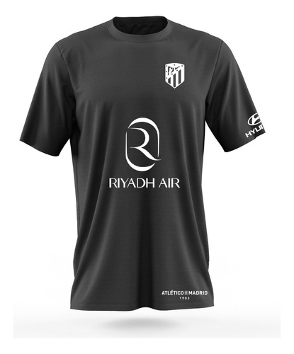 Polera Dryfit Negra Futbol Club Atlético De Madrid 2023