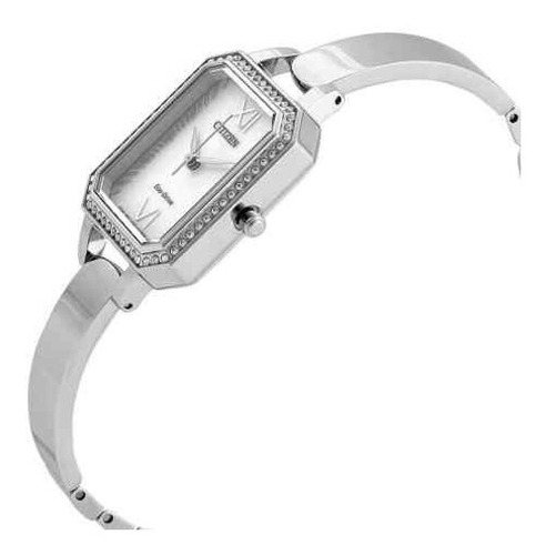 Reloj Citizen Eco Drive Crystal Stainless Steel Dama E-watch Color De La Correa Plateado Color Del Bisel Cristal Color Del Fondo Plateado