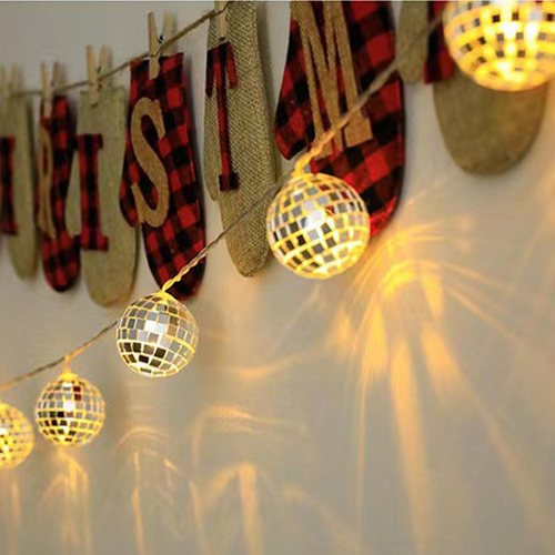 Bolas De Espejos De Discoteca Led Cadena De Luces Led Con Bo
