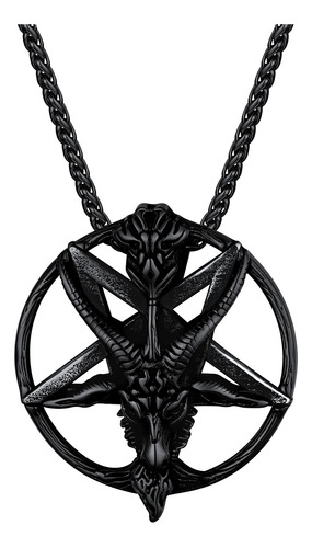 Collar Dije Satán Satánico Baphomet Satanista Carnero Cabra