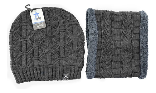 Kit Touca Gorro De Frio Cachecol Forrado Estilo Gola Unissex