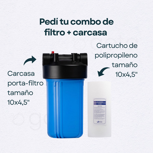 Filtro Agua Cartucho Sedimentos Polipropileno 1-5-20 Mic. 5 Micrones