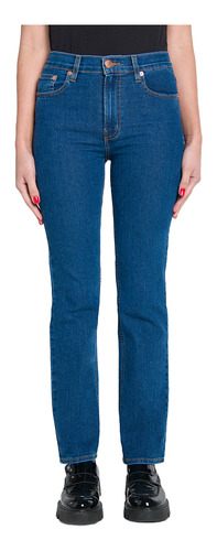 Jeans Oggi Mujer Atraction Straight Corte Recto Azul Claro