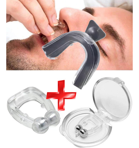 Sistema Anti Ronquido Clip Nasal + Placa Bucal Respirar Mejo