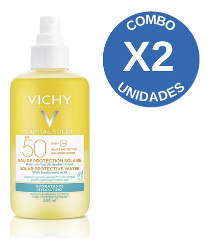 Pack X2 Vichy Capital Soleil Fps 50 Agua Protectora 200 Ml