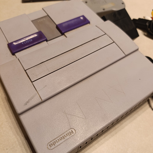 Snes Consola Super Nintendo Compl Con Juego Mortal Kombat 3 Gris (Usado)