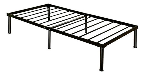 Base De Cama Individual Plegable 3020 De Acero Reforzado Color Negro