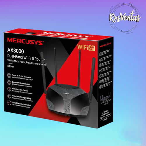 Dual Band Ax3000 Wifi 6 4 Antenas 5dbi Ethernet 10/100/1000